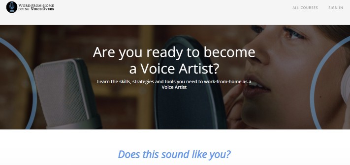 the work from home doing voice overs online course 