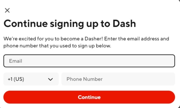 how to become a dasher sign up and fill out an application 