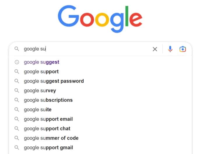 use google suggest