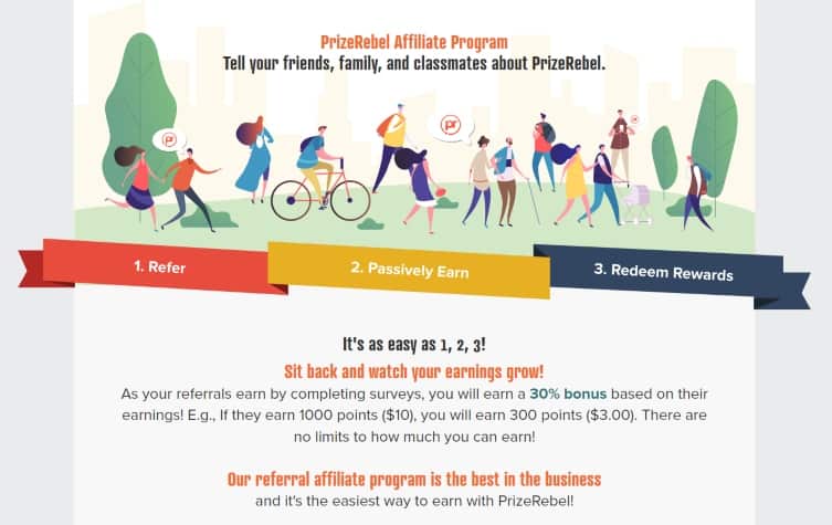 ways to earn on prizerebel refer friends to the platform