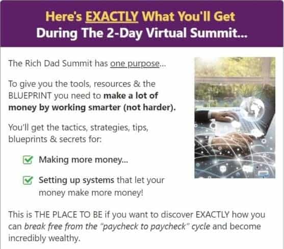 what is rich dad summit and how does it work