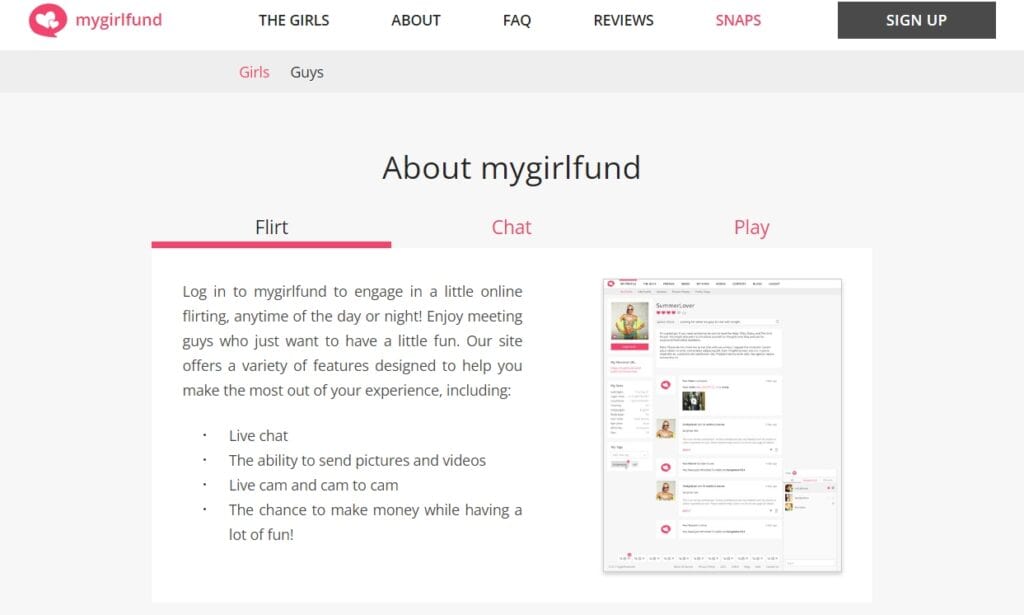 join mygirlfund to get paid to flirt online