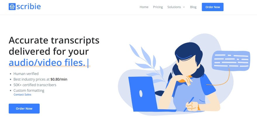 scribie offers online transcription jobs for beginners