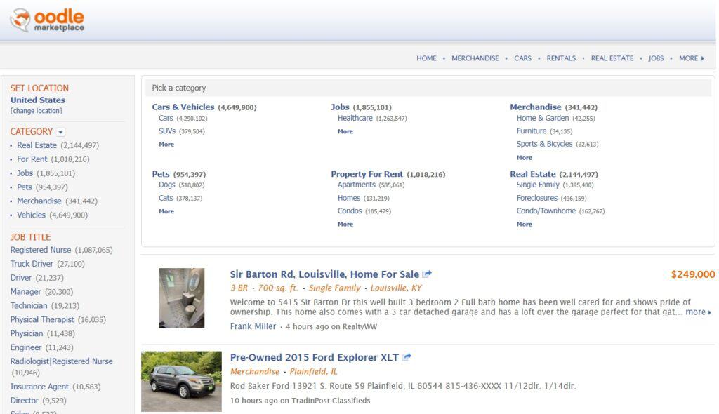 oodle is one of the many sites like craigslist