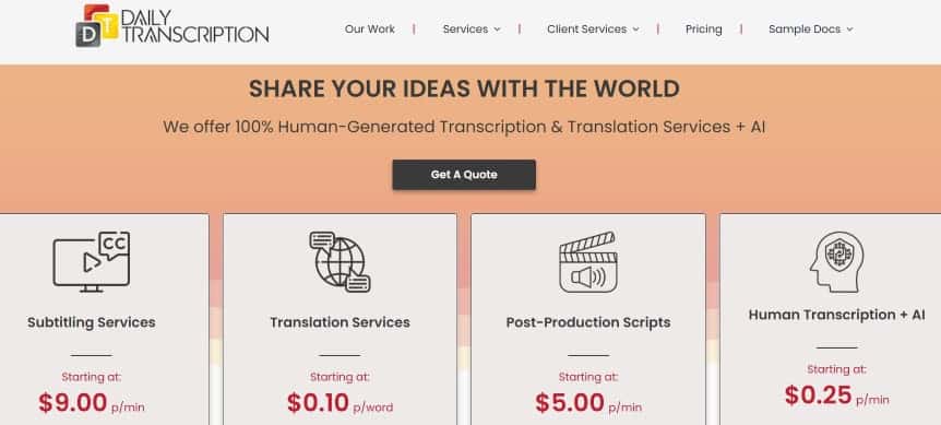daily transcription is one of the best sites to get paid to type