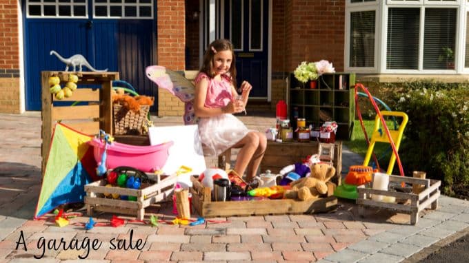 a garage sale is the best answer to the question of how to make money as a kid