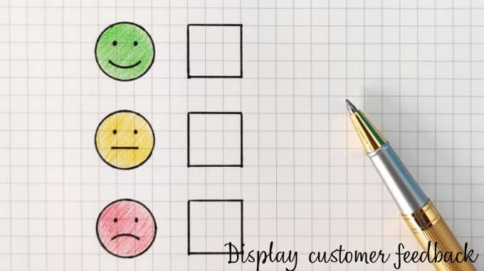 display customer feedback