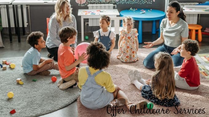 top side hustles for retirees from home: offer childcare services